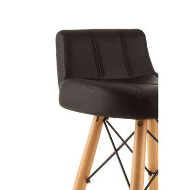 Black Leather Effect Bar Stool | Stockholm