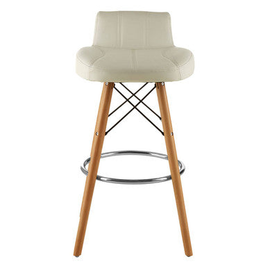 White Leather Effect Bar Stool | Stockholm