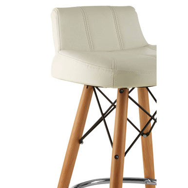 White Leather Effect Bar Stool | Stockholm