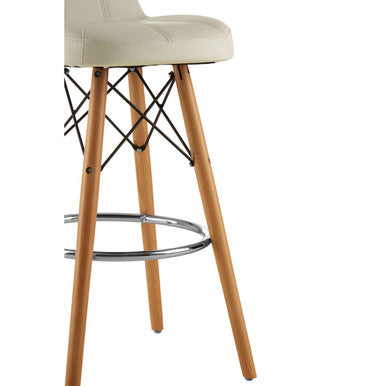 White Leather Effect Bar Stool | Stockholm