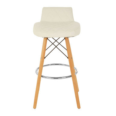 White Leather Effect Seat Bar Stool | Stockholm