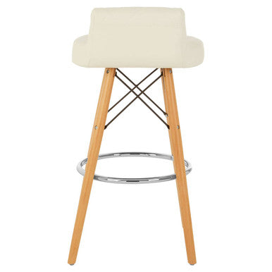 White Leather Effect Seat Bar Stool | Stockholm