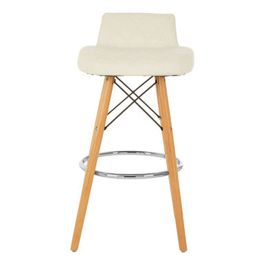 White Leather Effect Seat Bar Stool | Stockholm