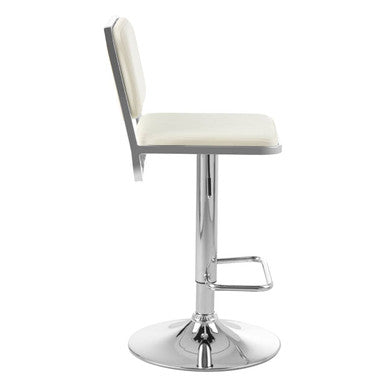 White Seat and Chrome Base Bar Stool | Stockholm