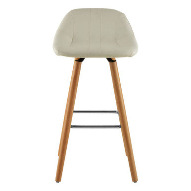 White Faux Leather Bar Stool | Stockholm