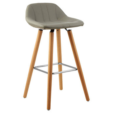 Grey Faux Leather Bar Stool | Stockholm