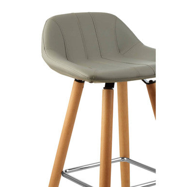 Grey Faux Leather Bar Stool | Stockholm