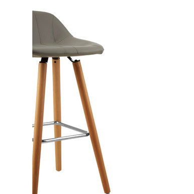 Grey Faux Leather Bar Stool | Stockholm