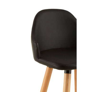 Black Curved Backrest Bar Stool | Stockholm