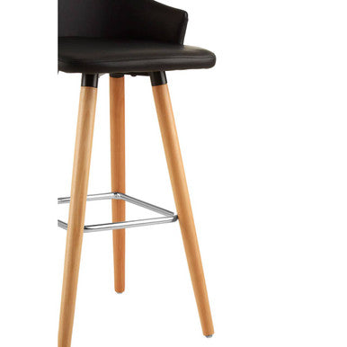 Black Curved Backrest Bar Stool | Stockholm
