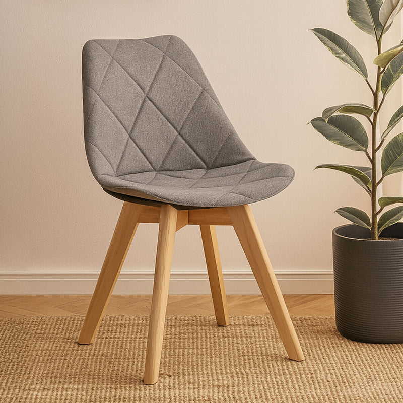 Grey Diamond Pattern Dining Chair | Stockholm