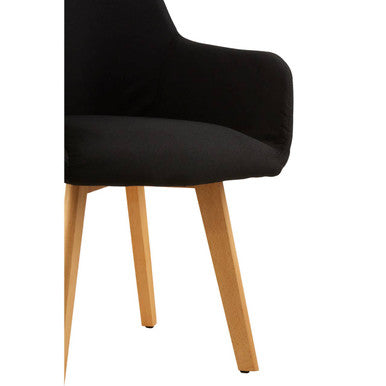 Black Dining Chair with Angular Legs | Stockholm