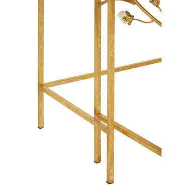 Set of 2 Black Wooden Top Tables with Gold Metal Frame | Yaxi