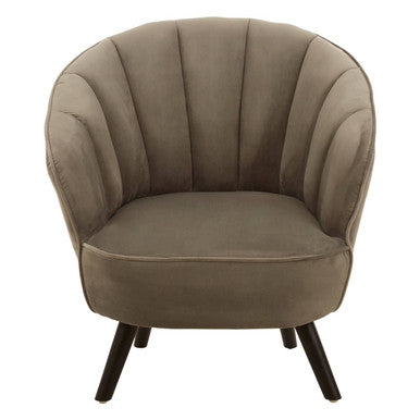 Grey Velvet Curved Chair | Regents Park