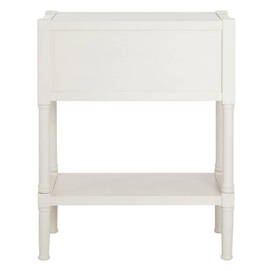 Pearl White Finish Wooden Console Table with Three Drawers and Lower Storage Shelf | Heritage