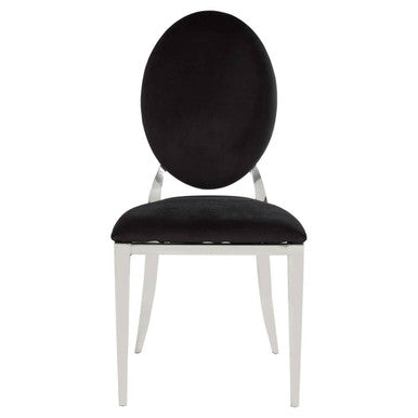 Stackable Silver Finish Dining Chair | Sarita