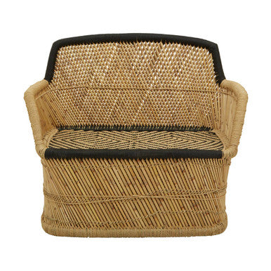 2 Seater Natural and Black Sofa | Rowan