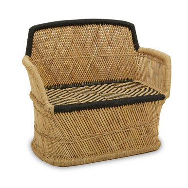 2 Seater Natural and Black Sofa | Rowan