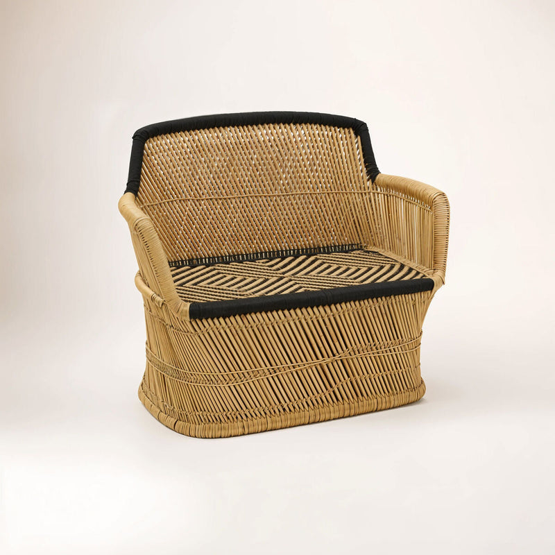 2 Seater Natural and Black Sofa | Rowan