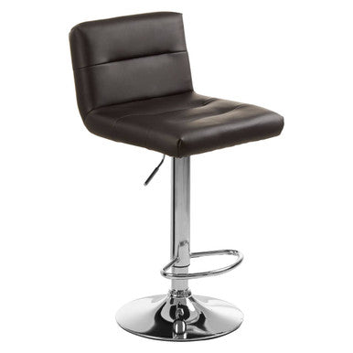 Black Seat Bar Stool with Chrome Base | Baina