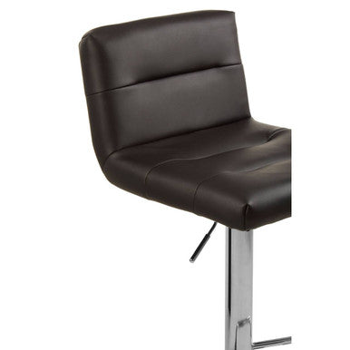 Black Seat Bar Stool with Chrome Base | Baina