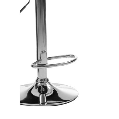 White Seat Bar Stool with Chrome Base | Baina