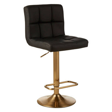 Black Faux Leather Bar Stool | Baina