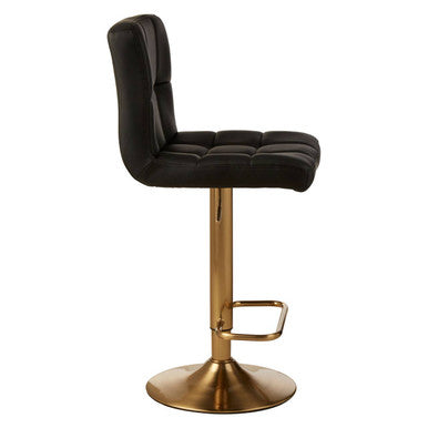 Black Faux Leather Bar Stool | Baina