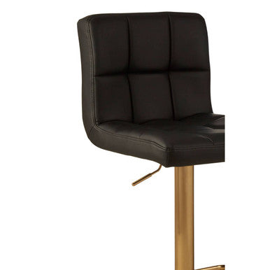 Black Faux Leather Bar Stool | Baina