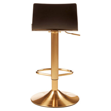 Black Acrylic Seat Bar Stool with Gold Base | Baina
