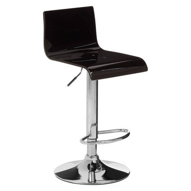 Black Acrylic Bar Stool with Chrome Base | Baina