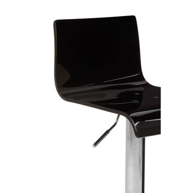 Black Acrylic Bar Stool with Chrome Base | Baina