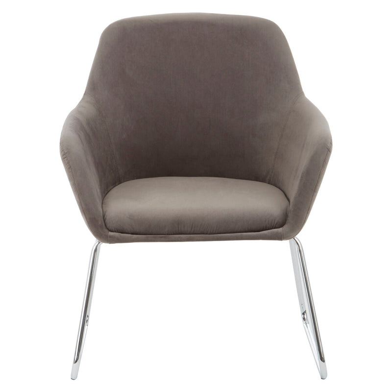 Grey Velvet Dining Chair with Chrome Legs | Stockholm