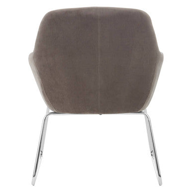 Grey Velvet Dining Chair with Chrome Legs | Stockholm