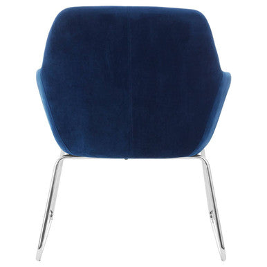 Blue Velvet Dining Chair with Chrome Legs | Stockholm