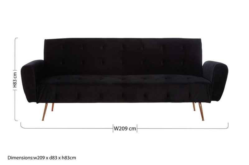 Black Velvet Sofa Bed | Hayton