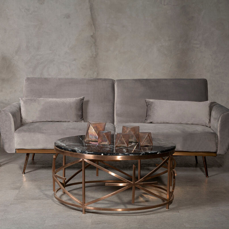 Grey Velvet Sofa Bed | Hatton