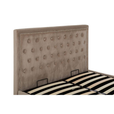 Mink Velvet Ottoman King Bed | Hannah