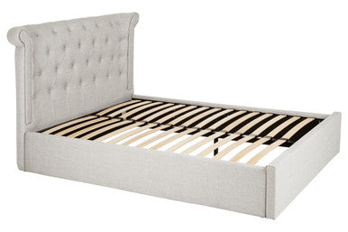 Light Grey Ottoman Double Bed | Edison