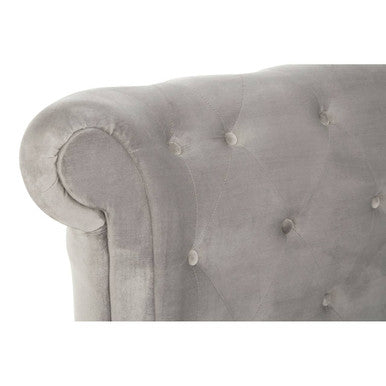 Grey Brushed Velvet Ottoman King Bed | Edison