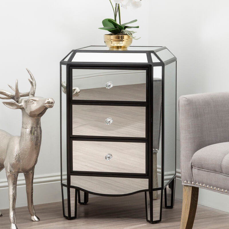 3 Drawer Mirrored Chest | Tiffany
