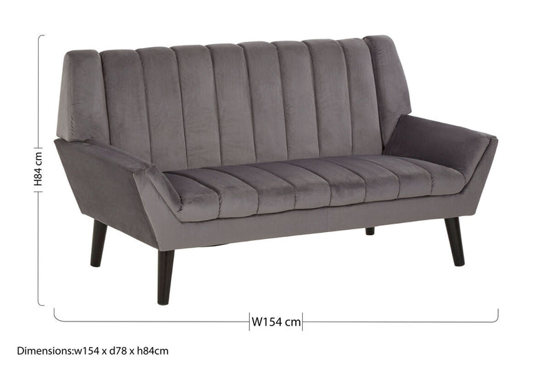 2 Seater Grey Sofa | Savina