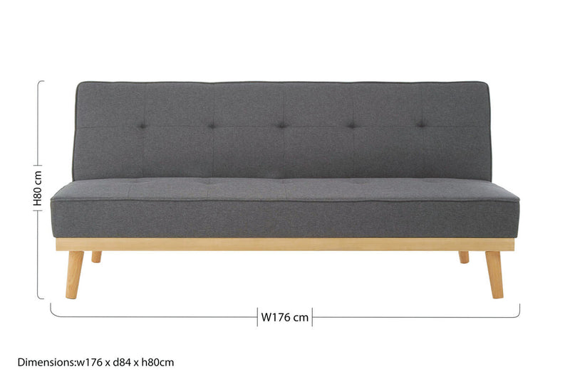 3 Seater Grey Sofa Bed | Stockholm