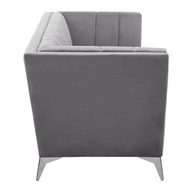 3 Seater Grey Velvet Sofa | Hansa