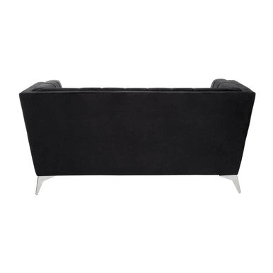 2 Seater Black Velvet Sofa | Hansa