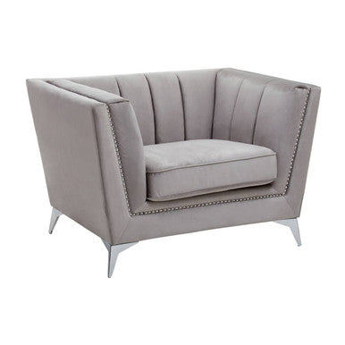 Grey Velvet Chair | Hansa