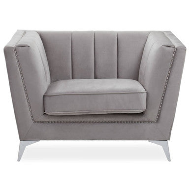 Grey Velvet Chair | Hansa