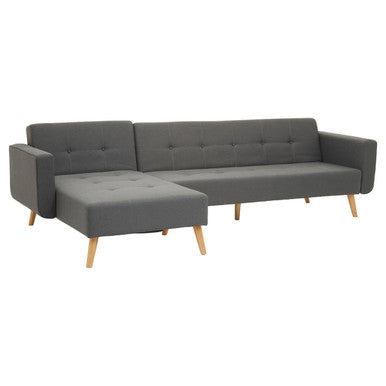 Grey Linen Corner Sofas Bed Hagen | Hansa