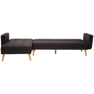 Black Linen Corner Sofas Bed Hagen | Hansa