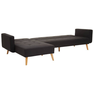 Black Linen Corner Sofas Bed Hagen | Hansa